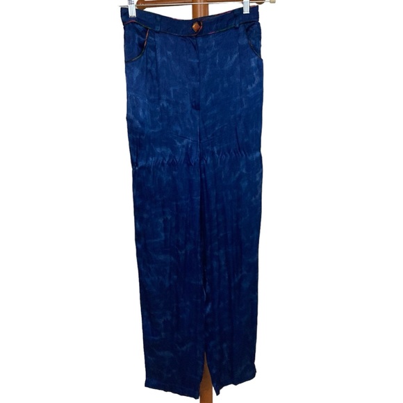 VINTAGE PLATINUM DOROTHY SCHOELEN BLUE BEAUTIFUL UNIQUE PANTS, SIZE 10 - Picture 1 of 5